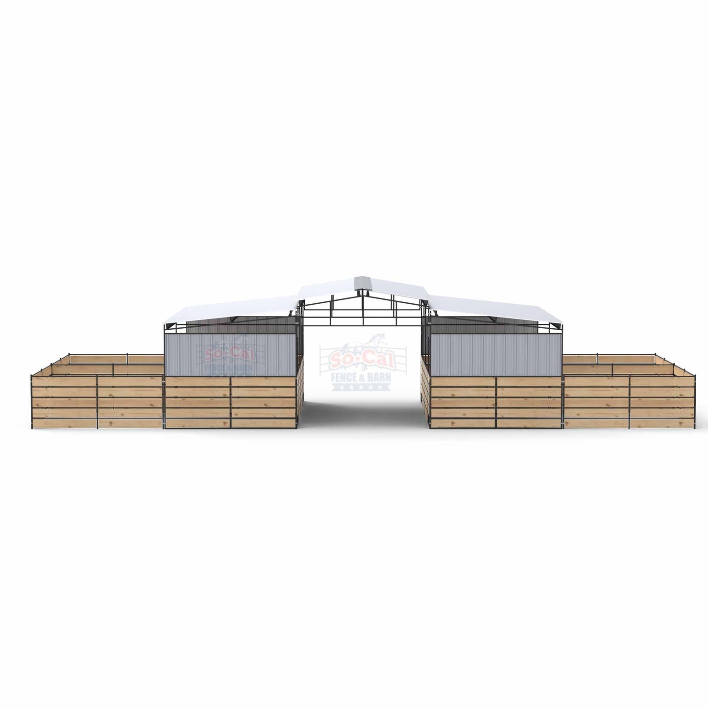 Mare Motel with 12x24 Stalls | PBR SIDING + WOOD PANEL CLAMPS | 5-RAIL