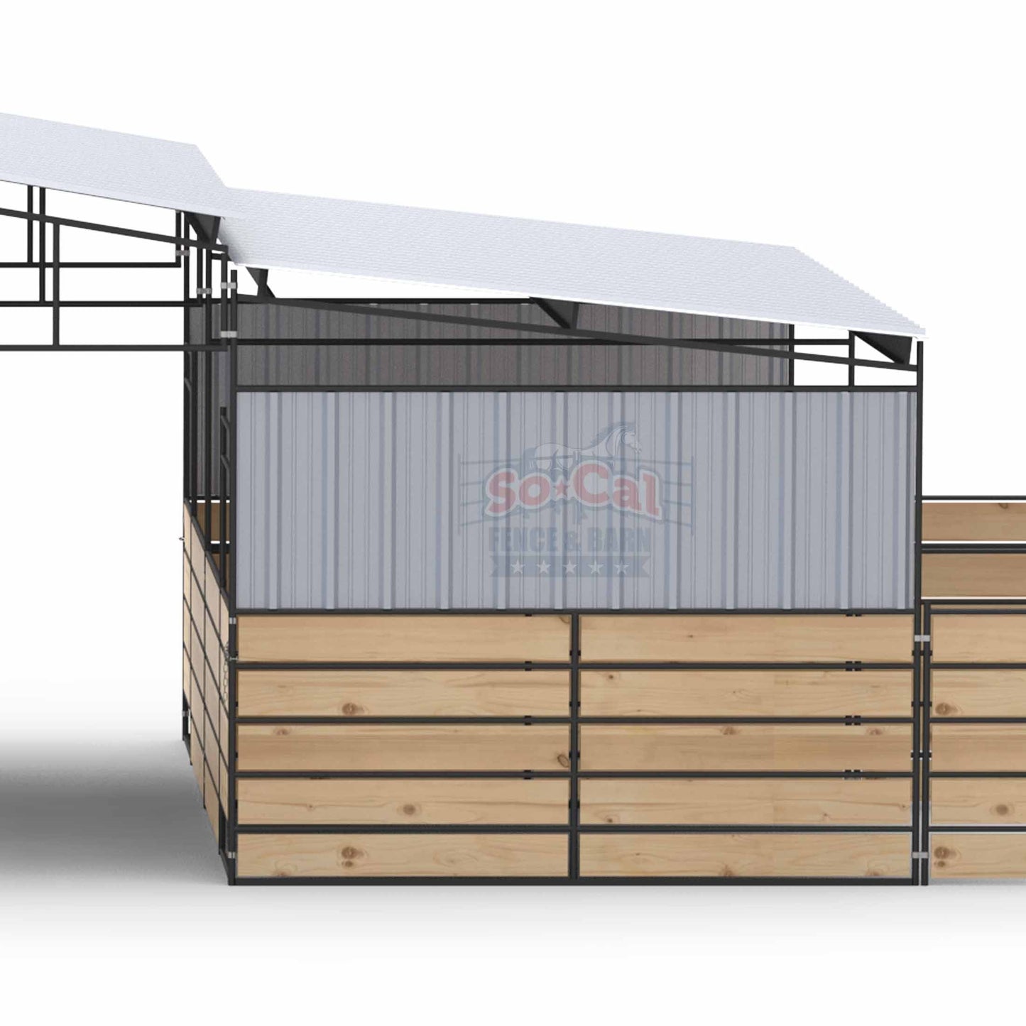 Mare Motel with 12x24 Stalls |  PBR SIDING + WOOD PANEL CLAMPS | 5-RAIL