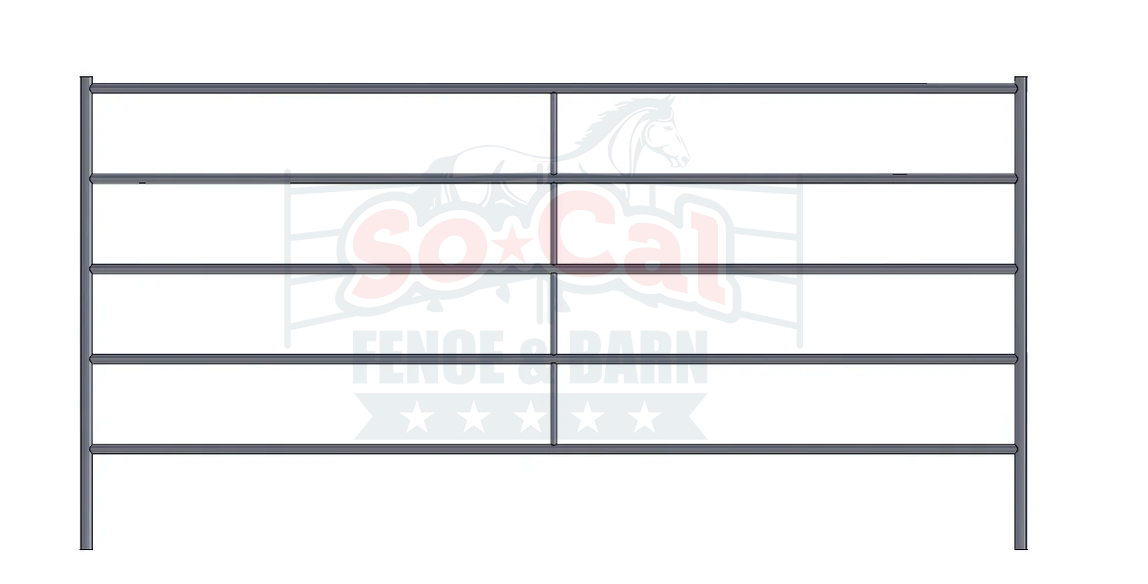 Premium 10x5 Horse Corral Panel (5 Rail) 1-5/8" 14 Gauge Steel
