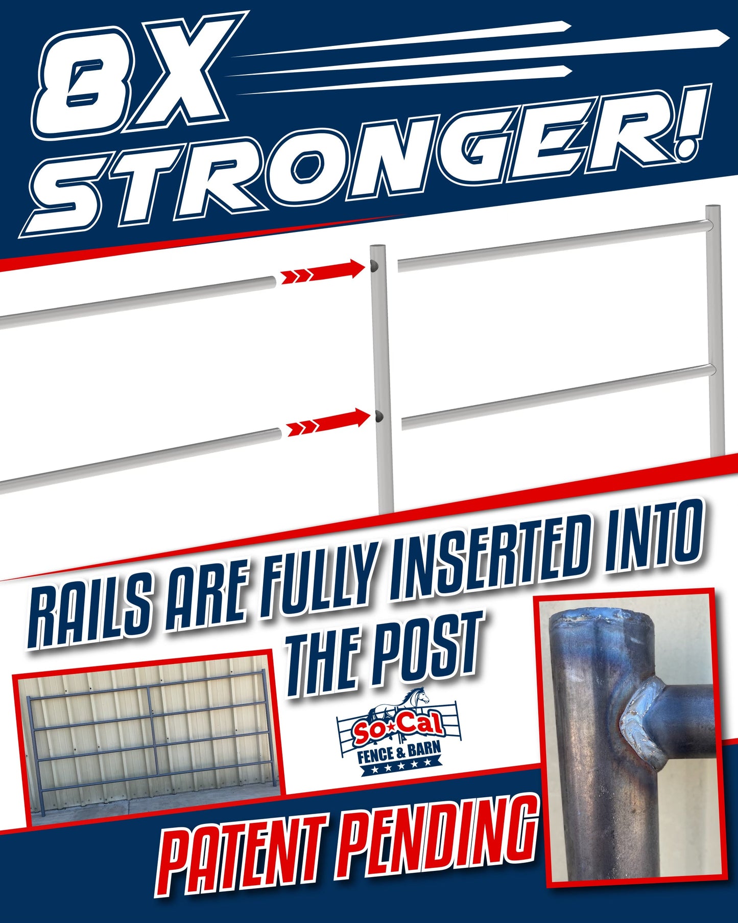 Premium 10x5 Horse Corral Panel (5 Rail) 1-5/8" 14 Gauge Steel