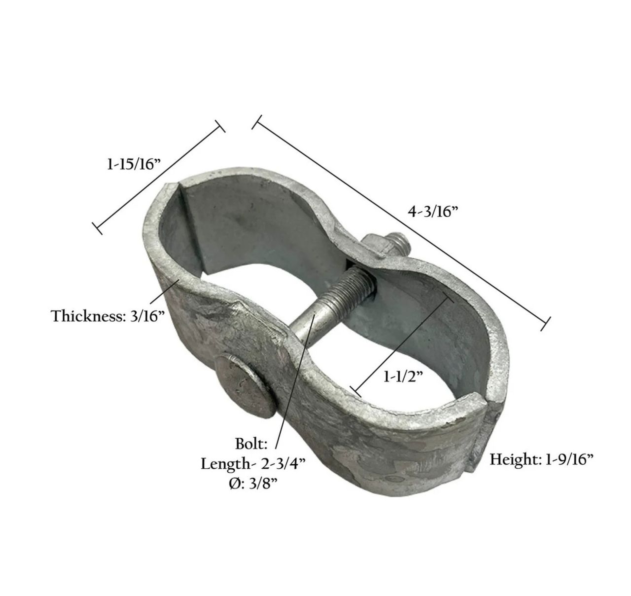 1-5/8" GALVANIZED PANEL CLAMP FOR 1-5/8" POST - HEAVY DUTY
