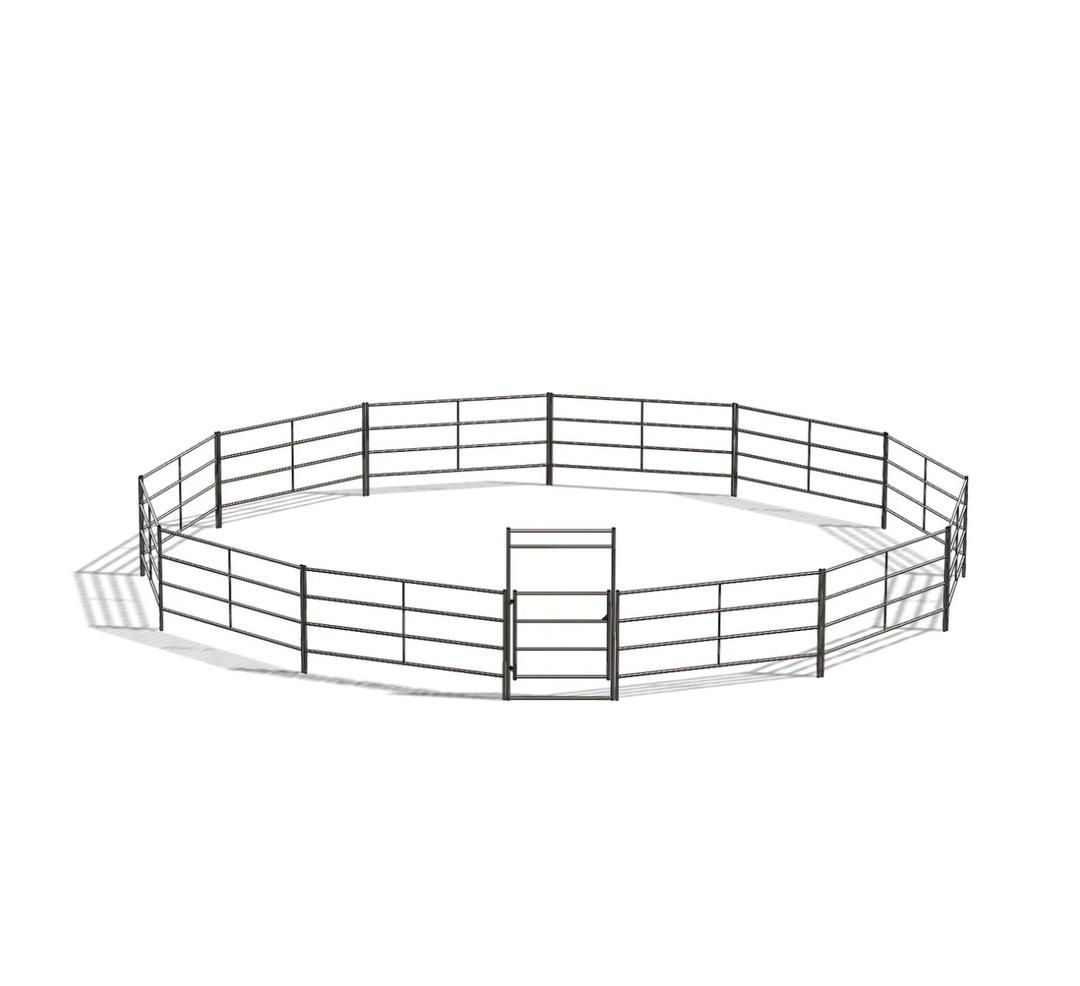 50FT ROUND PEN (4-RAIL) 14-GAUGE STEEL *RUSTIC*