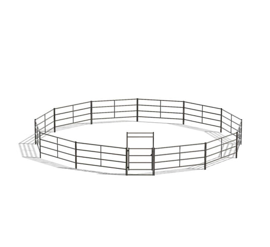50FT ROUND PEN (4-RAIL) 14-GAUGE STEEL *RUSTIC*