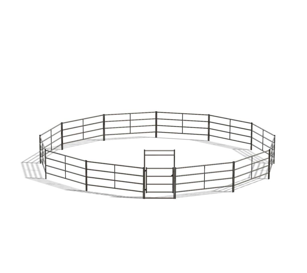 40FT ROUND PEN (4-RAIL) 14-GAUGE STEEL *RUSTIC*